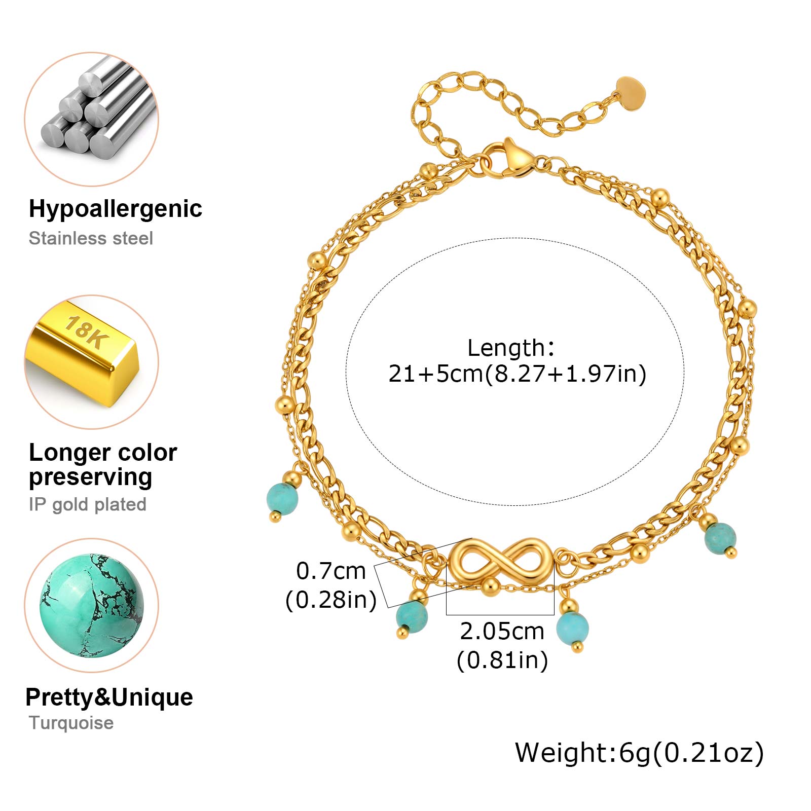 Vnox Gelang Kaki Wanita Infini - Jc Jewelry & Watches Photos ulasan dan harga